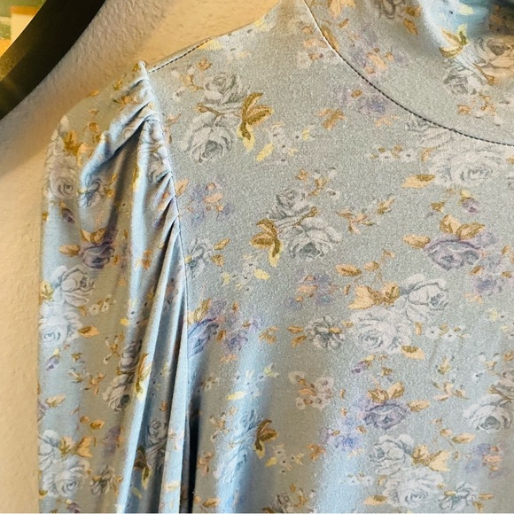 LOVESHACKFANCY Vienna Turtleneck Top in Sky Gray XS - Picture 7 of 9